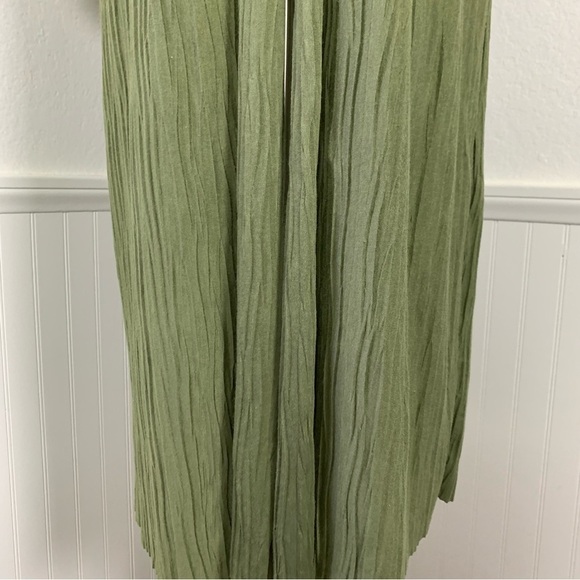 Stateside Knit Plisse Cardigan Duster Open Front Pockets Green Size M - Picture 9 of 15